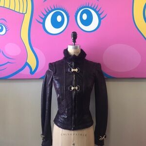 Gucci Purple Shearling Jacket Frida Giannini